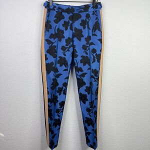 Richfresh Pants Mens 28 Blue Black Floral Jacquard Luxury Formal Streetwear